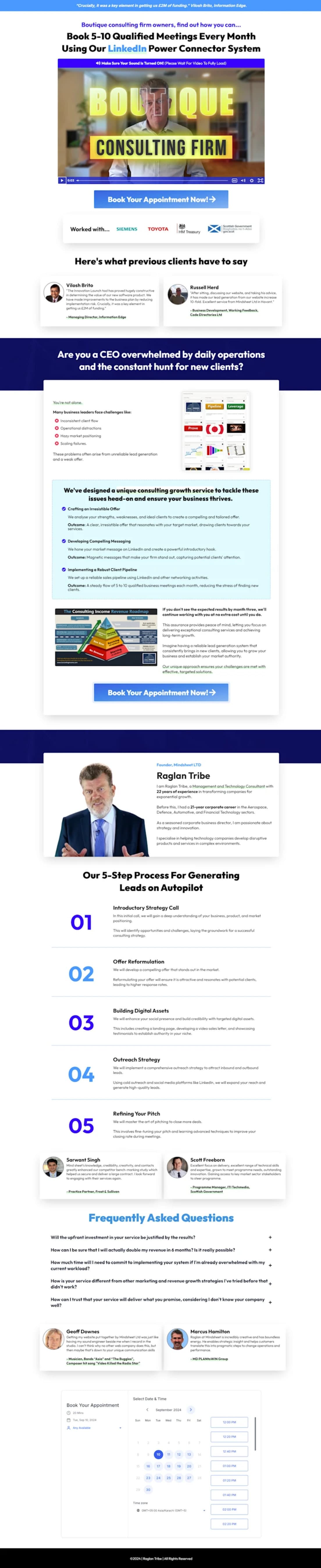 Preview of the completed consulting firm landing page
