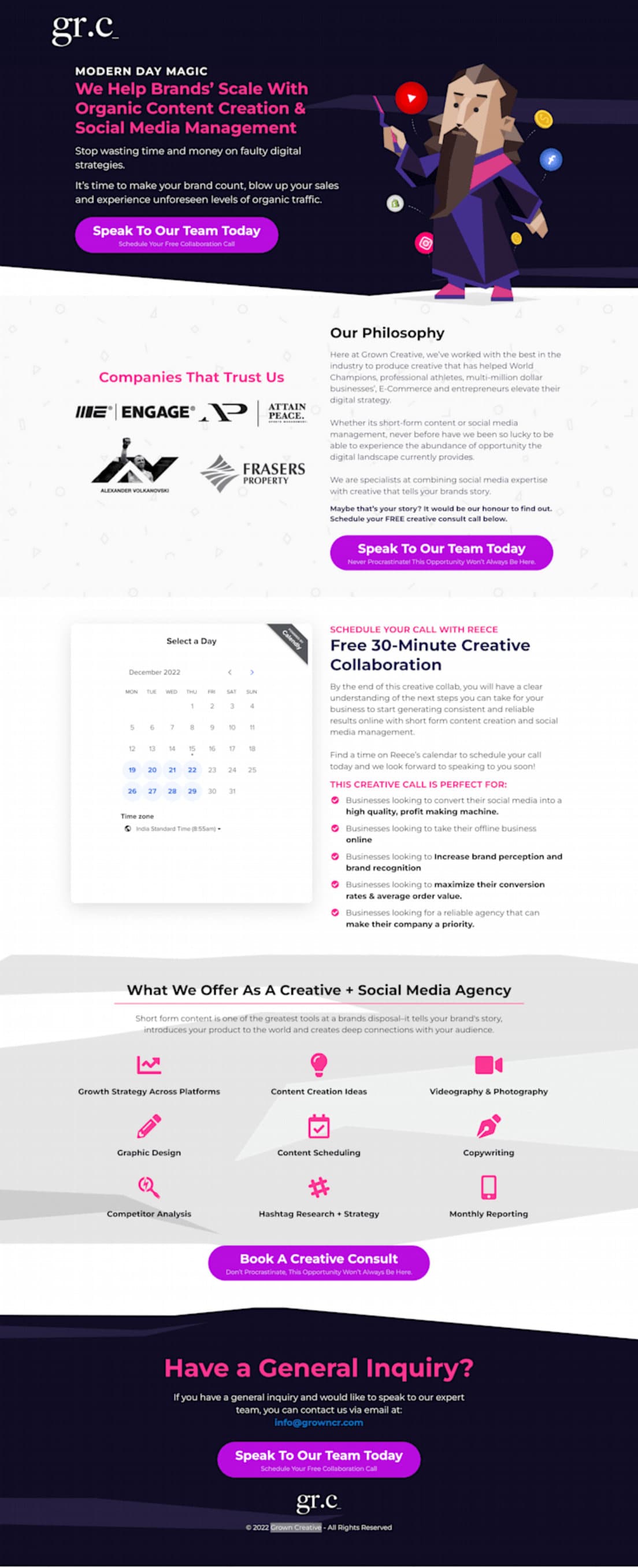 2G landing page