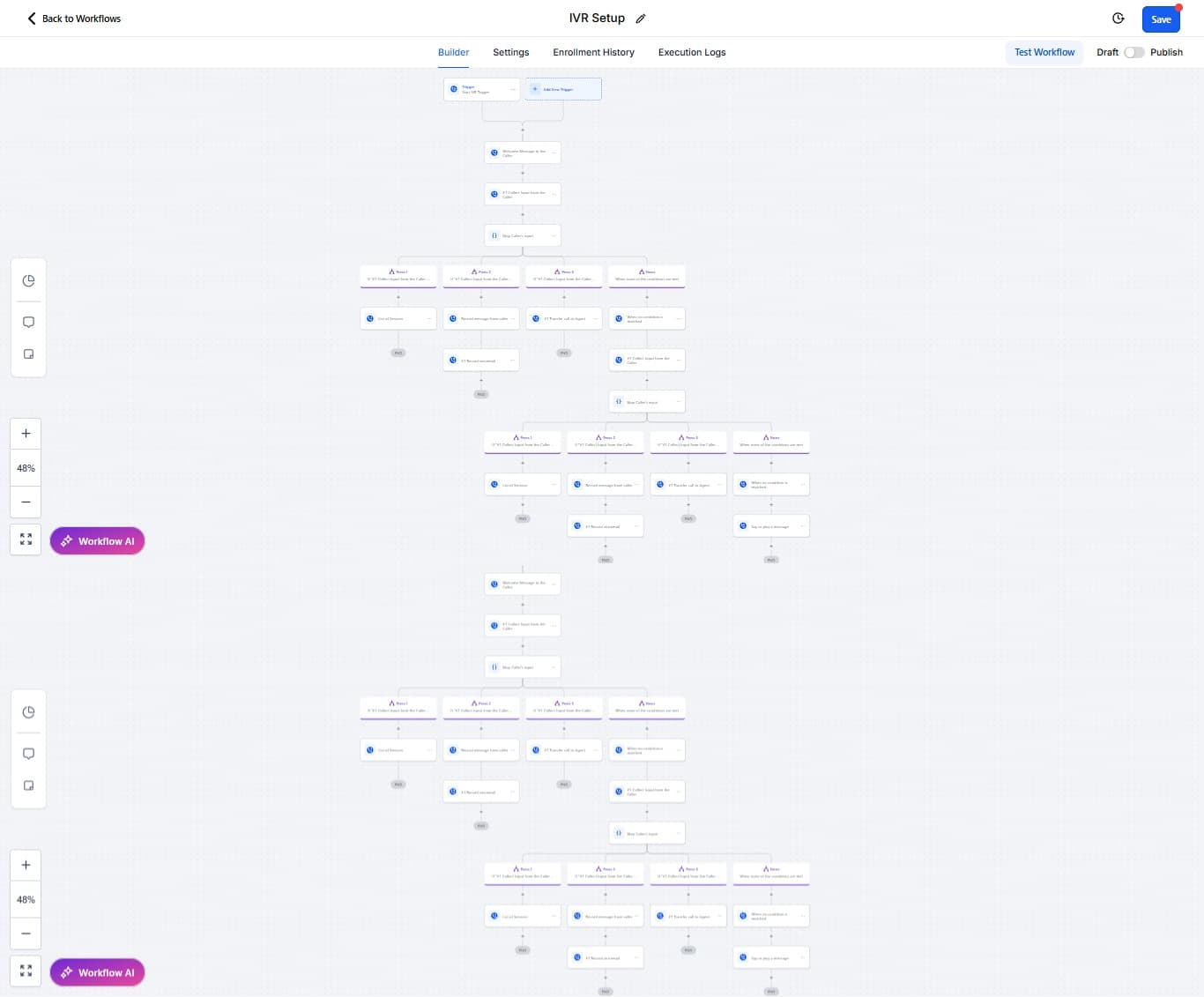 GoHighLevel automation screen reviewed during a CRM audit